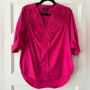Fuscia Pull Over- High/Low Blouse Size 6